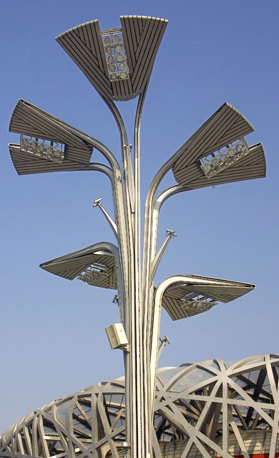 北京奧體中心演播塔、 景觀燈柱及出入口